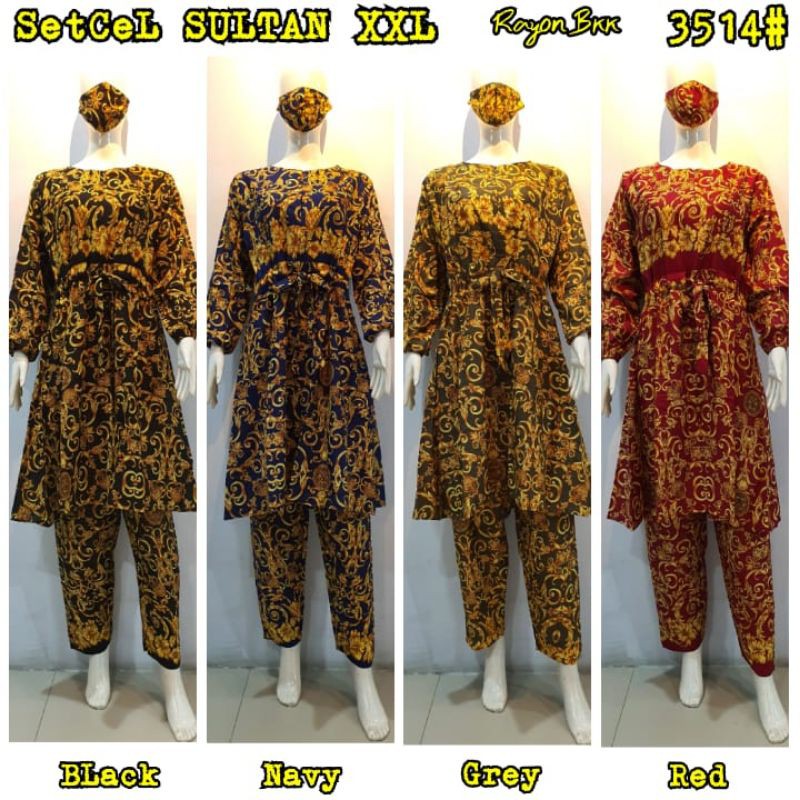 JOSJOLI_STORE/3514-3515 Setcel Rayon/Stelan Rayon Wanita Dewasa Super Jumbo XXL 5XL/Busui