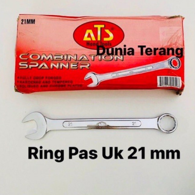 Kunci Ring Pas ATS 21 mm - Kunci Kombinasi 21mm - Combination Spanner