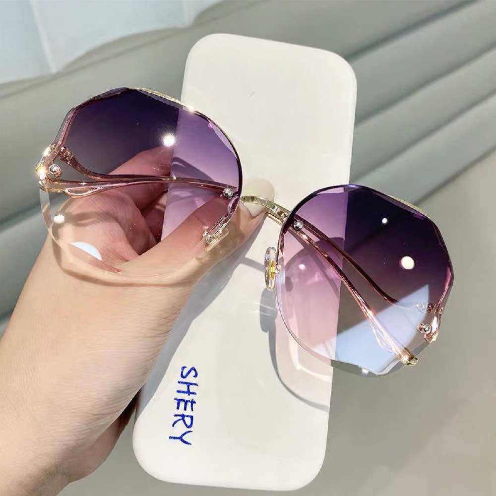 Kacamata UV400 [ Purple ] Anti Radiasi - Sunglasses Wanita Korea - HM8101
