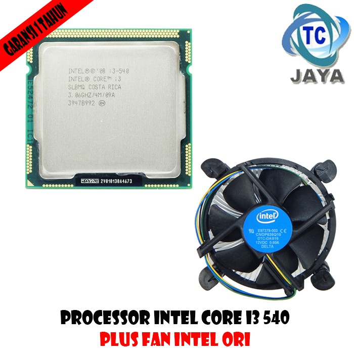 PROCESSOR INTEL I3-540 PLUS FAN INTEL  ORI SECOND