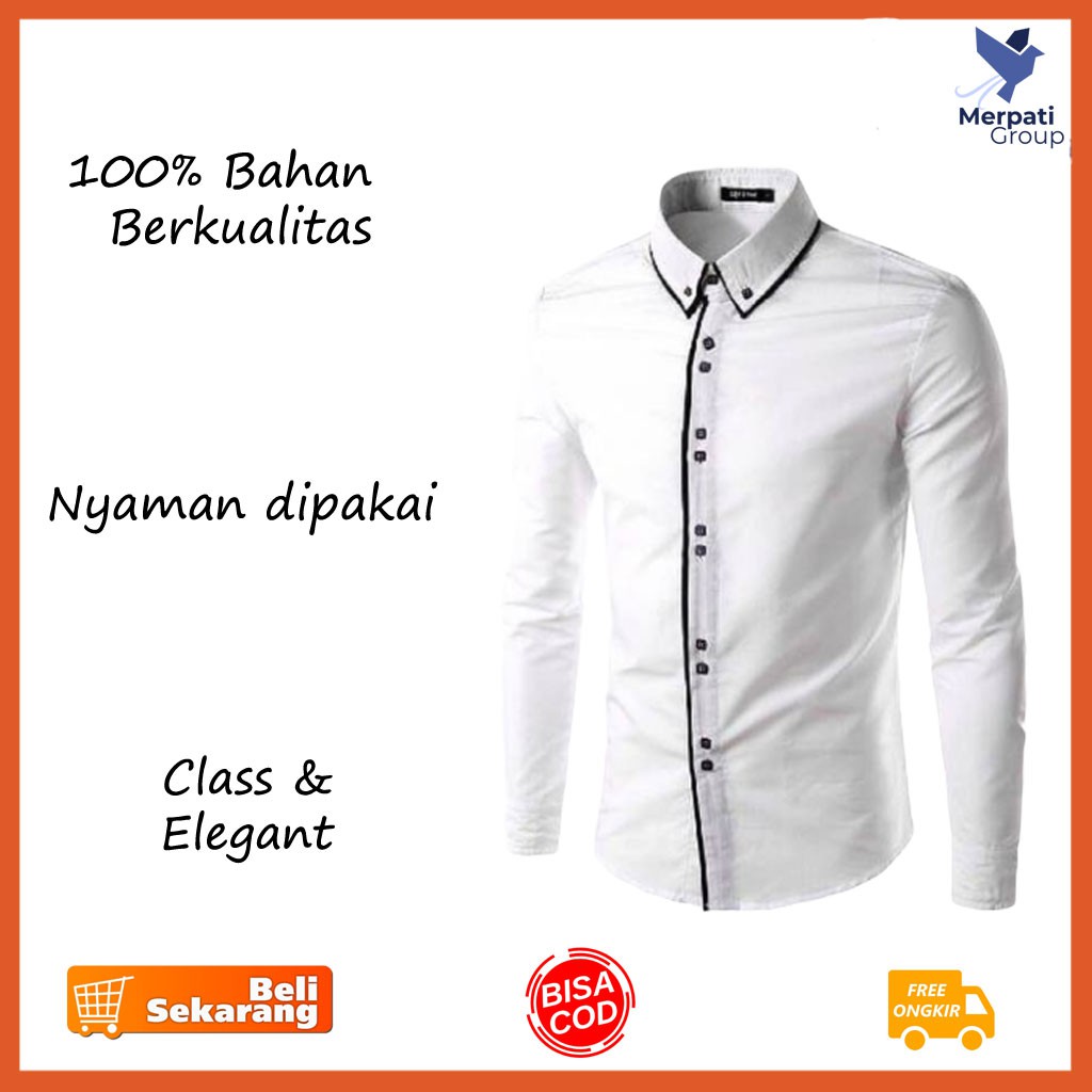 Kemeja Pria Terbaru Terlaris Tebal Trendy Cowok Distro L3P3 Hem Bagus Bahan Adem Lengan Pendek Laki-