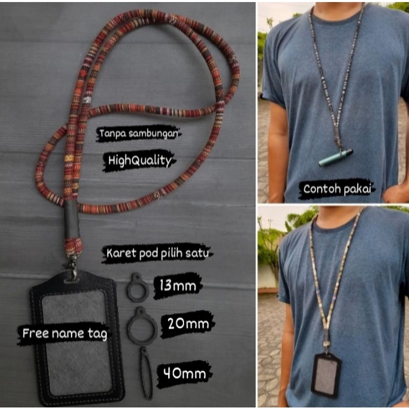 Lanyard Etnik Tali Kalung Gantungan Tenun Etnik Lanyard paracord tactical, Gantungan Id Card, kalung Name tag id card