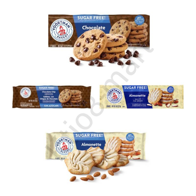 

VOORTMAN Cookies Sugar Free 227gr / VOORTMAN / Cookies / Sugar / Free / 227gr / Chocolate / Chip / Ice / Almonette / Import / Bakery / Fudge / Brownies / Kue / Kukis / Kering / Snack / Almond / Cemilan / biskuit / roti