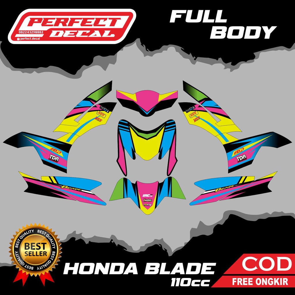 Decal Stiker Motor Honda BLADE 110cc Full Body Sticker Custom Variasi