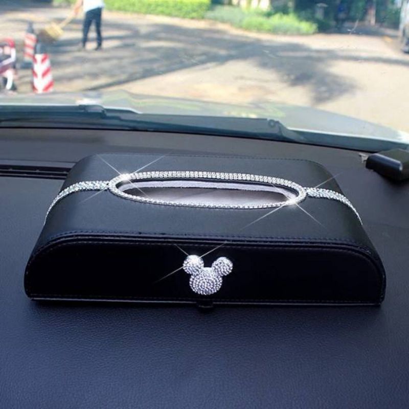 Kotak Tisu Tissue DAD MICKEY MOUSE LINE Crystal +Swarovski Full Bling Bling Premium Edition