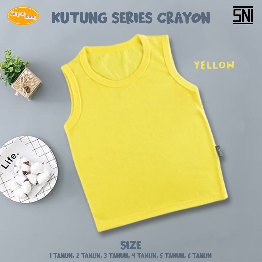 SIMSON BABY BY ARUCHI KUTUNG ANAK SERIES CRAYON SINGLET KAOS DALAM ANAK UNISEX 1-5 TAHUN