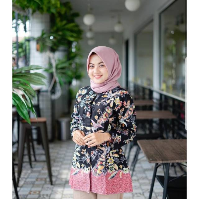 Atasan Batik Lengan Pendek 021 RISNA BATIK HRB026 HEM BATIK