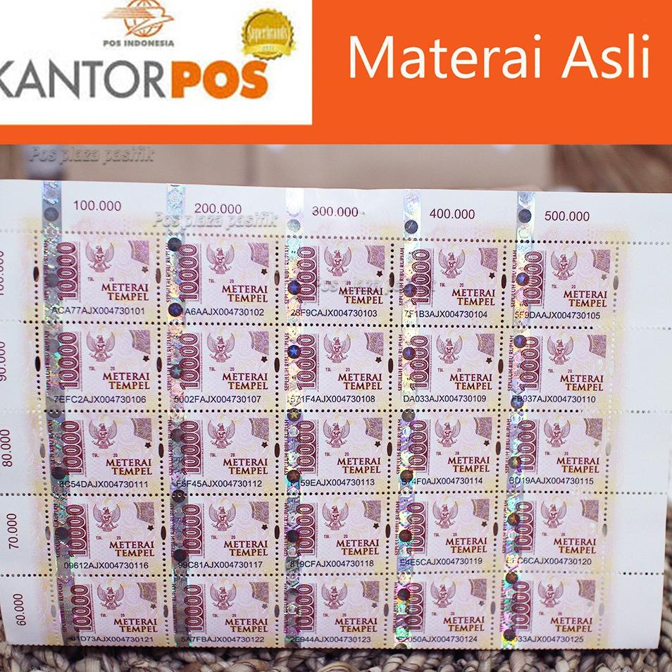 

[KODE PRODUK JS7GM6459] READY STOCK MATERAI 10000 MATERAI ASLI AGEN RESMI