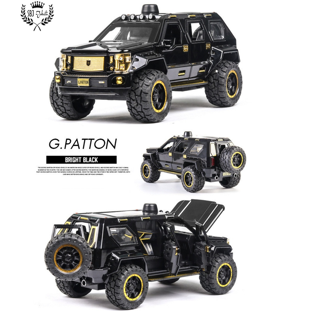 DIECAST MINIATUR MOBIL G PATTON SUV JEEP SKALA 1:24 UKURAN BESAR