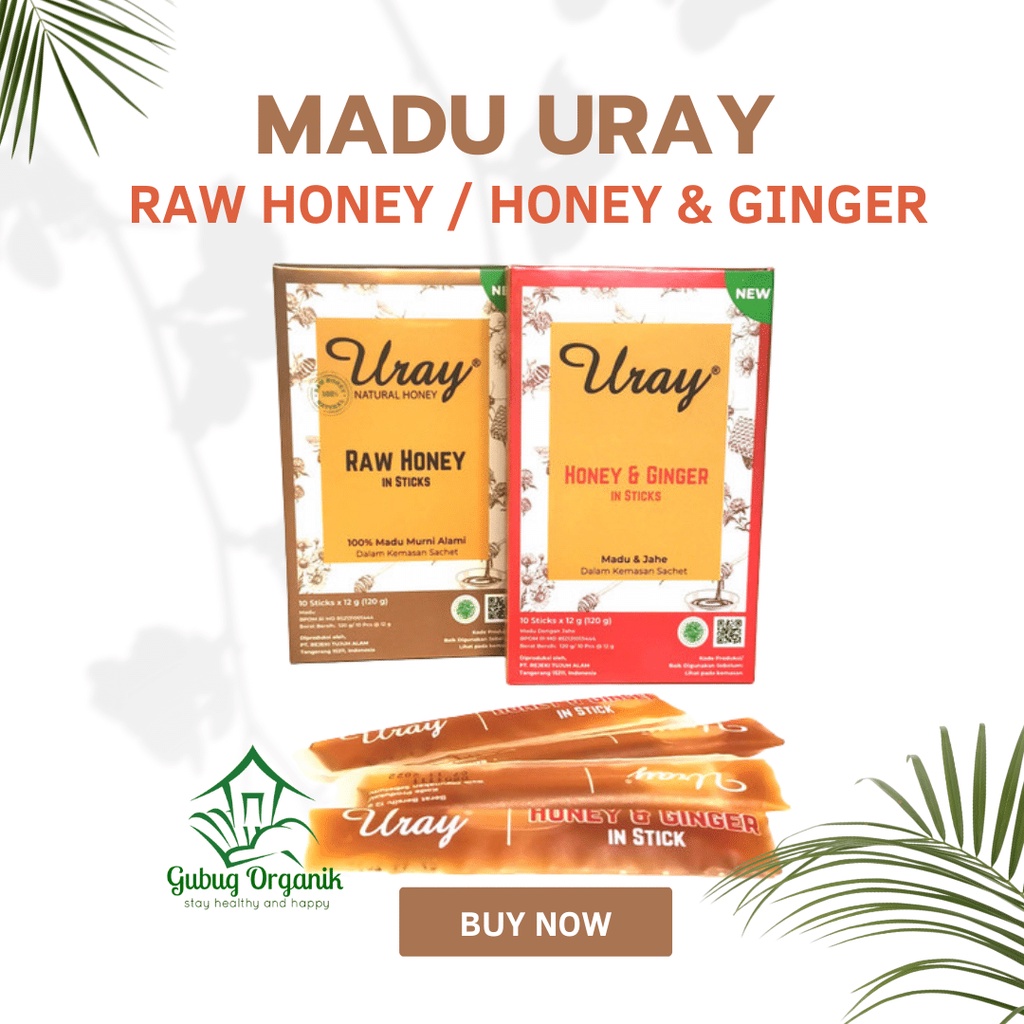 

Madu Uray Natural Honey Raw Honey Honey Stick Original + Ginger Sachet Madu Hutan Bukan Ternak