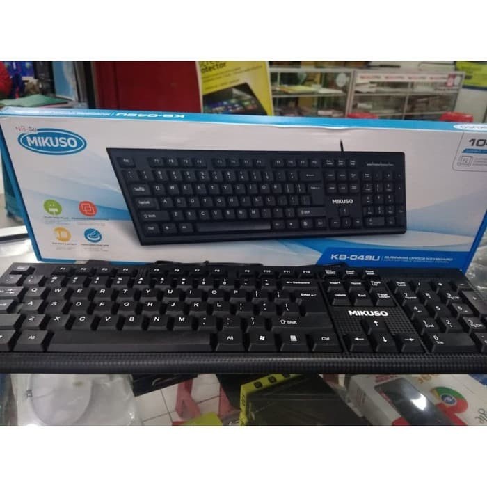 Keyboard PC Mikuso KB-049U Kabel USB Plug n Play Keyboard Komputer