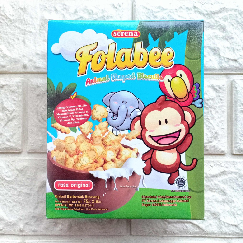 Serena Folabee Biskuit Anak 75gr Original Cokelat Coklat Animal Shaped Biscuit Bentuk Binatang snack