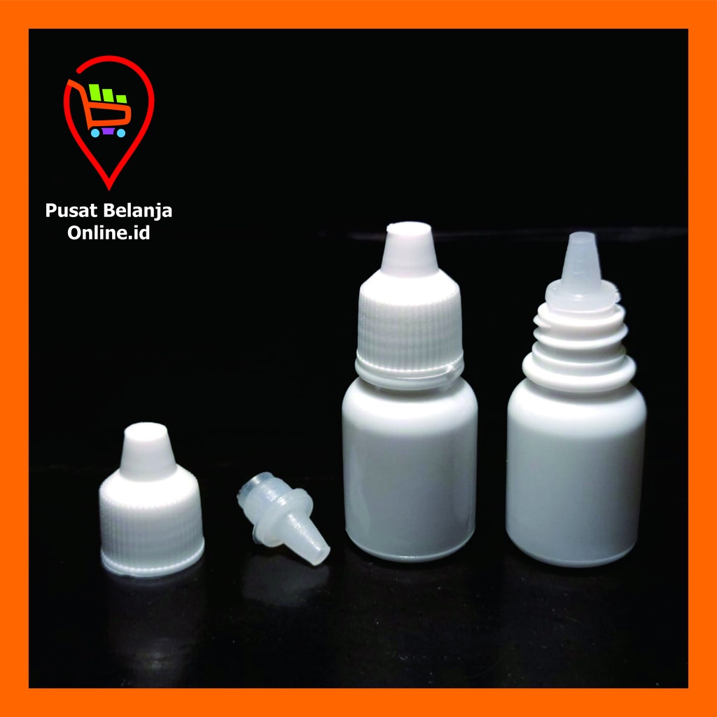 CC _ botol tetes Plastik 10 ml   Lancip 10ml - natural bening putih susu