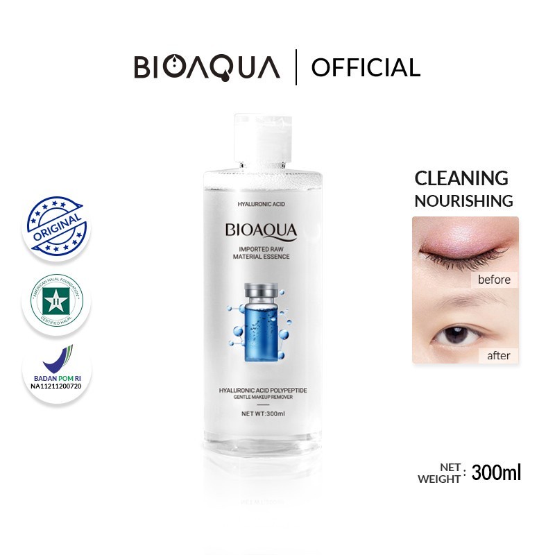 BIOAQUA Makeup Remover Hyaluronic Acid Cleansing Water 300ml pembersih