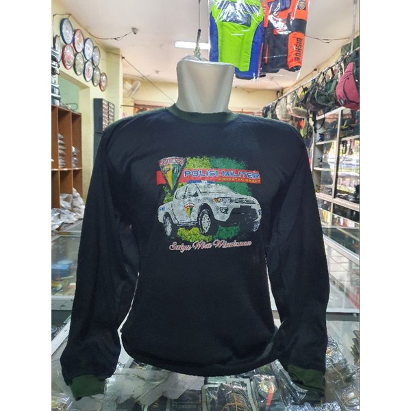 Kaos Bantalan POLISI MILITER | Kaos penembak POLISI MILITER Hitam lengan panjang