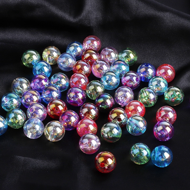 6mm 8mm 10mm Rainbow Candy AB Color Round Acrylic Beads Loose Spacer Beads For Jewelry Making DIY Bracelet Necklace