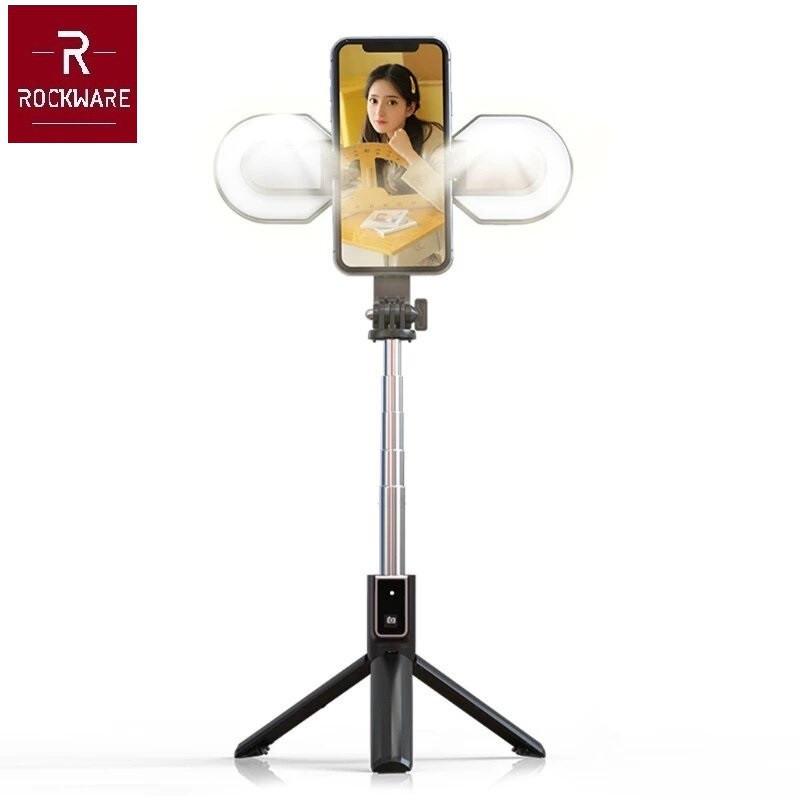 AKN88 - ROCKWARE RW-P40S-M Selfie Stick Dengan 2 Lampu LED