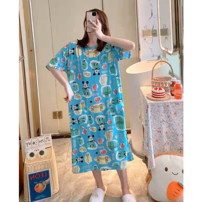 New Daster Jumbo Piyama Murah Import Piyama Import Wanita Daster Wanita Sleepwear Import free pouch-10