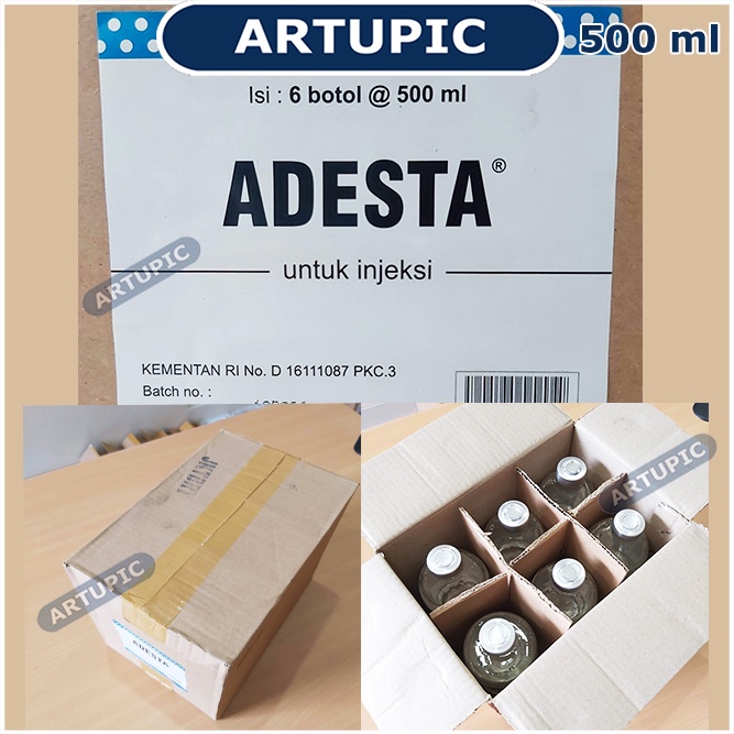 Adesta 500 ml Pelarut Obat Aquades Injeksi Vaksin Medion Hewan