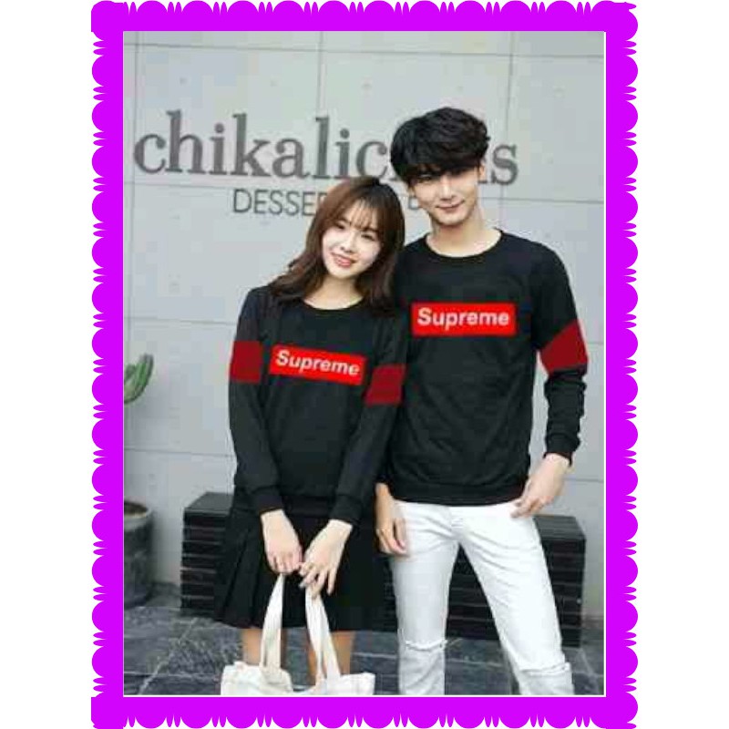 Baju couple Supreme / sweater couple / kaos couple
