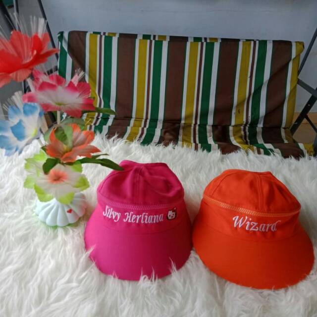 CETAK BORDIR NAMA Topi Caddy Anak Topi Senam TK PAUD