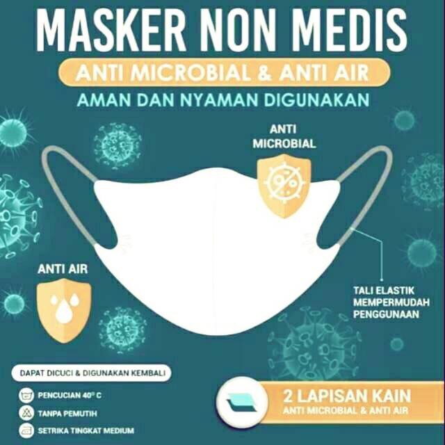 Masker Kain Sritex Anti Bakteri &amp; Anti Air Bisa Dicuci