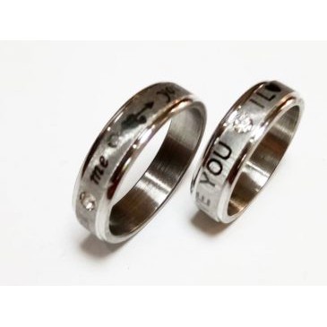 Cincin Couple Endless Love Titanium ANTI KARAT SELAMANYA PGM CT43 SATUAN