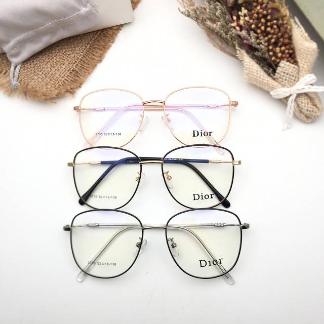 Frame kacamata besi korea model oval besar