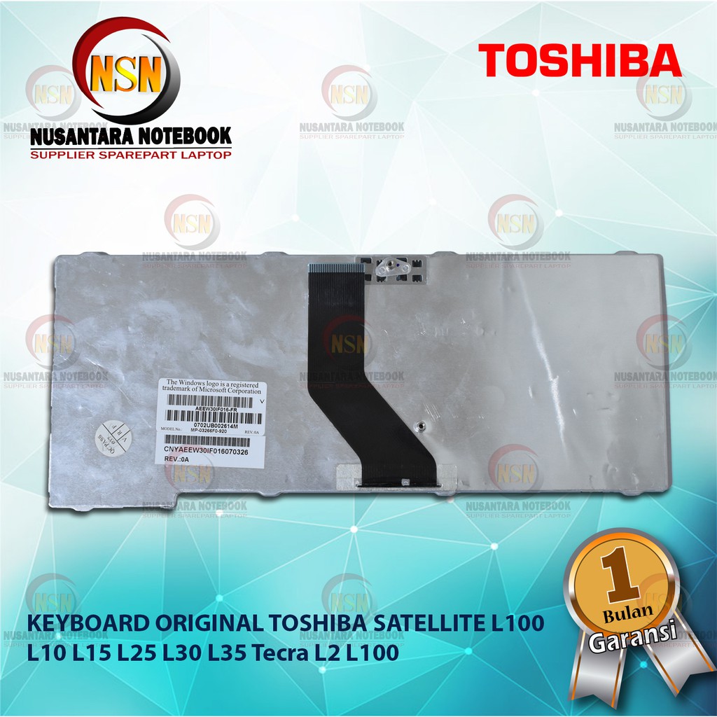 Keyboard Original Toshiba Satellite L100 L10 L15 L25 L30 L35 Tecra L2