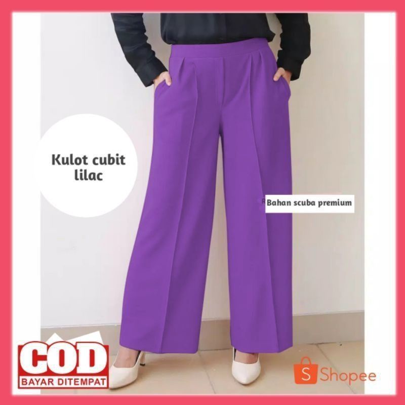 Kulot Cubit Jumbo 169 / Celana Kulot Scuba Cubit / Celana Kulot Panjang / Kulot 169 / Celana Cutbray