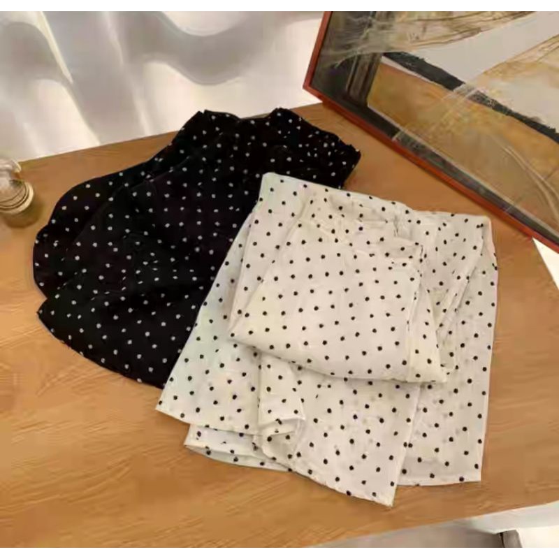 ROK POLKADOT.ROK A-LINE POLKA.SKIRT KOREAN STYLE FIT TO XL