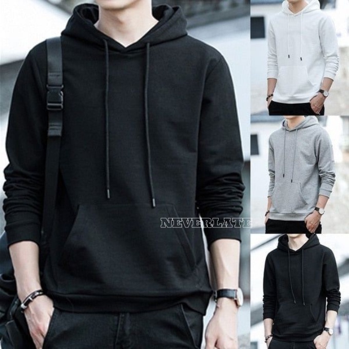 FREE ONGKIR - Sweater hoodie hitam || sweater hoodie polos pria dan wanita || jaket hoodie polos || 