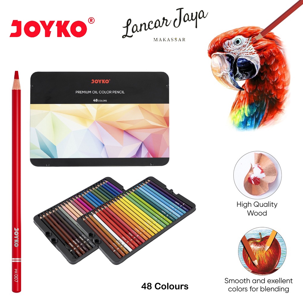 

Premium Oil Color Pencil Pensil Warna Joyko CP-TC126-48 48 Warna