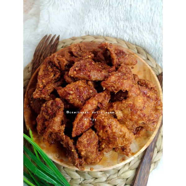 

Kulit ayam krispy cikruh pdas Chili oil