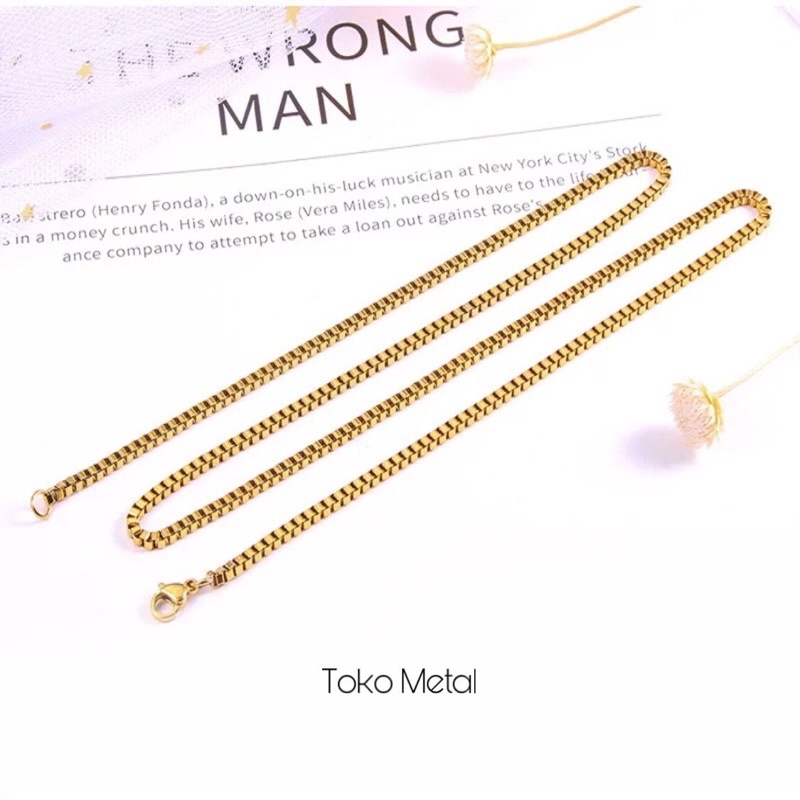 KALUNG TITANIUM RANTAI ITALI ANTI KARAT UNTUK PRIA &amp; WANITA [TOKO METAL]