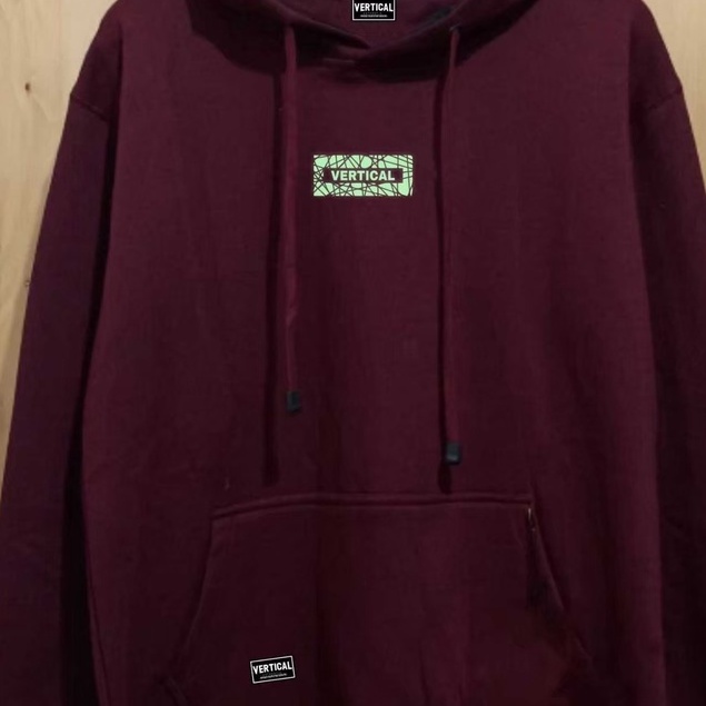 Mymicry Sweater Hoodie Pria Glow In The Dark Aesthetic Burgundy Vertical Original Distro Terbaru Hodie Switer Wanita Oversize Lokal Brand Kekinian Terpopuler