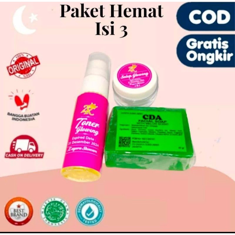 Paket Zayora Skincare Sabun,toner Glowing,salep zayora
