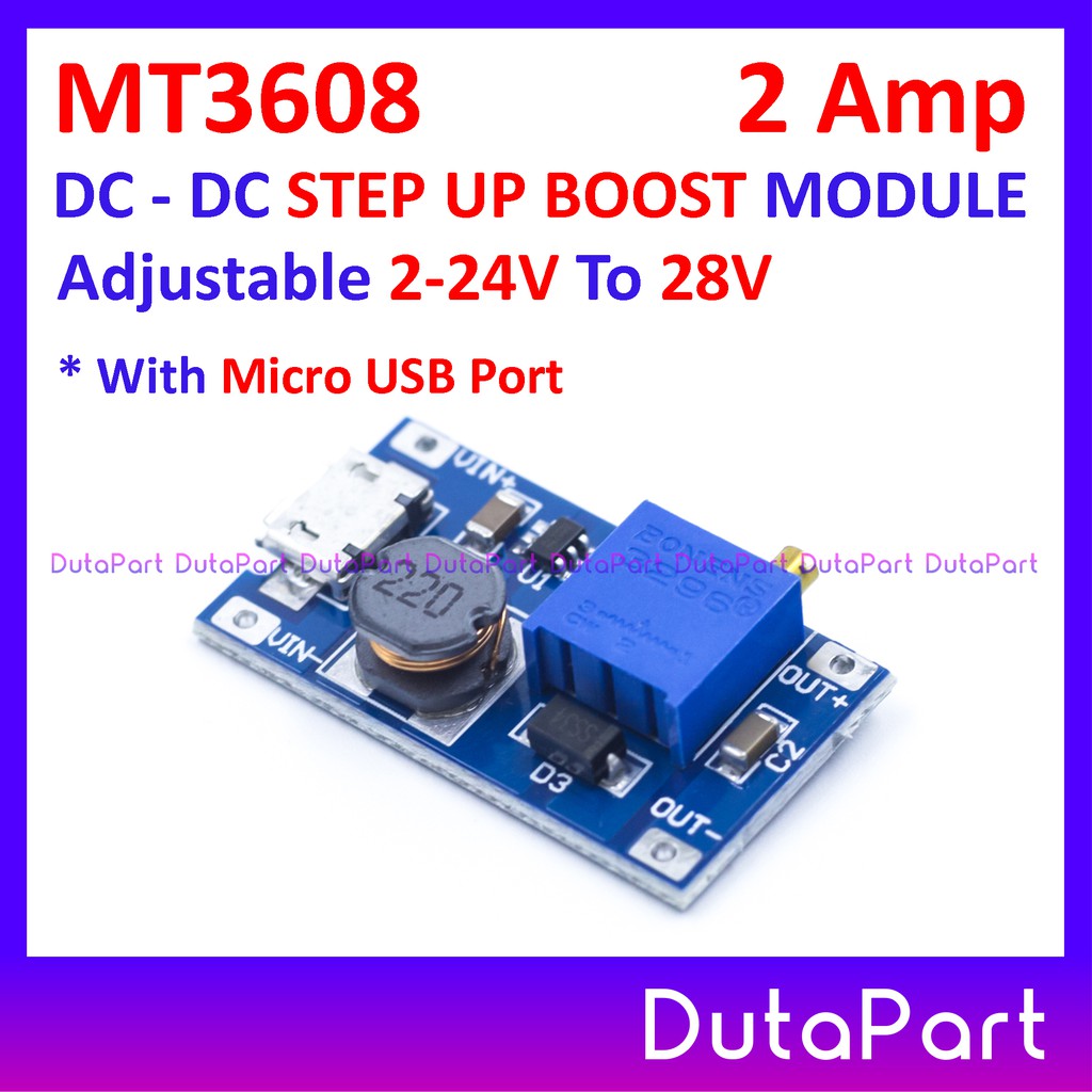 MT3608 2A * Plus Micro USB * DC Step Up Boost Converter Booster Module