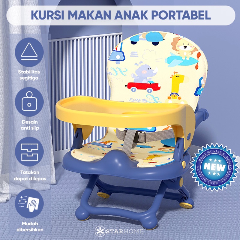 Kursi Makan Bayi Baby Chair Kursi Belajar Anak Bonus Alas Meja Transparan StarHome Booster Seat 8947