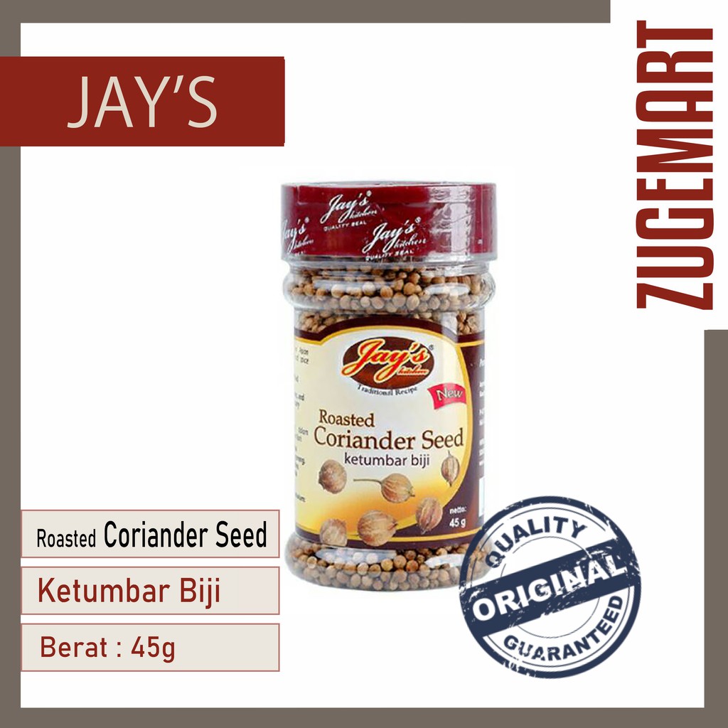 

Jay's Roasted Coriander Seed / Jays Biji Ketumbar / Jays Herb - 45Gram