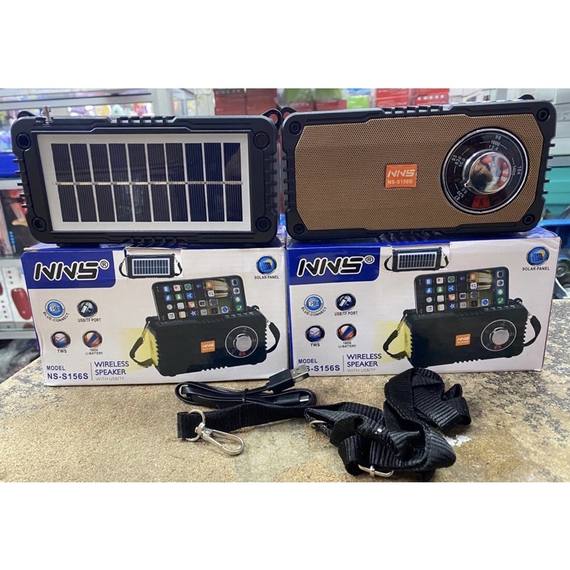 SPEAKER BLUETOOTH JBL NNS NS-S156S SOLAR PANEL FM RADIO WIRELESS