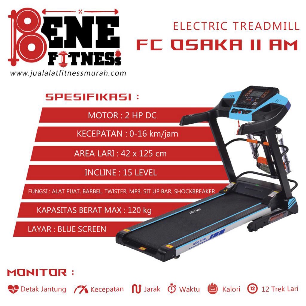 Treadmill elektrik FC Sapporo | FC Osaka M | FC Osaka AM | FC Fuji M | FC FUJI AM alat fitness olahraga fitnes lari