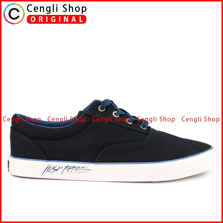 SEPATU SNEAKER PRIA HUSH PUPPIES ORIGINAL CASUAL KETS ASLI HITAM HM014