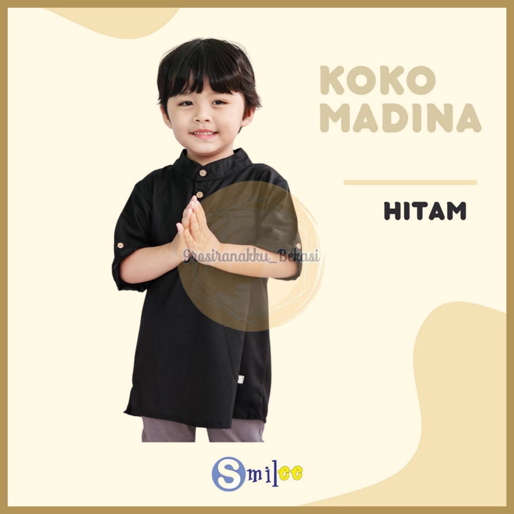 Koko Anak Madina Smilee Hitam Size 1-5Tahun