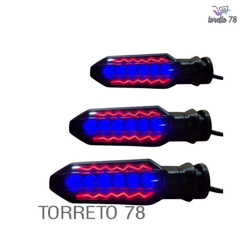 Lampu Sein Sen LED Running T5510 Depan Belakang 2in1 Model Lidi Cb Universal Semua