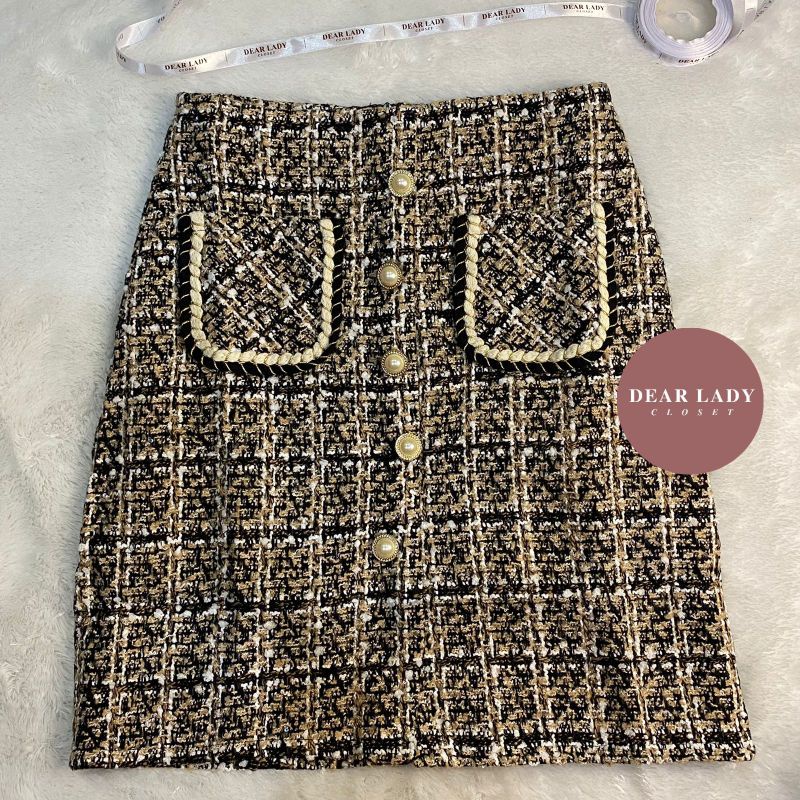 TWEED SKIRT / ROK TWEED / TWEED SKIRT BEIGE by Dear Lady Closet
