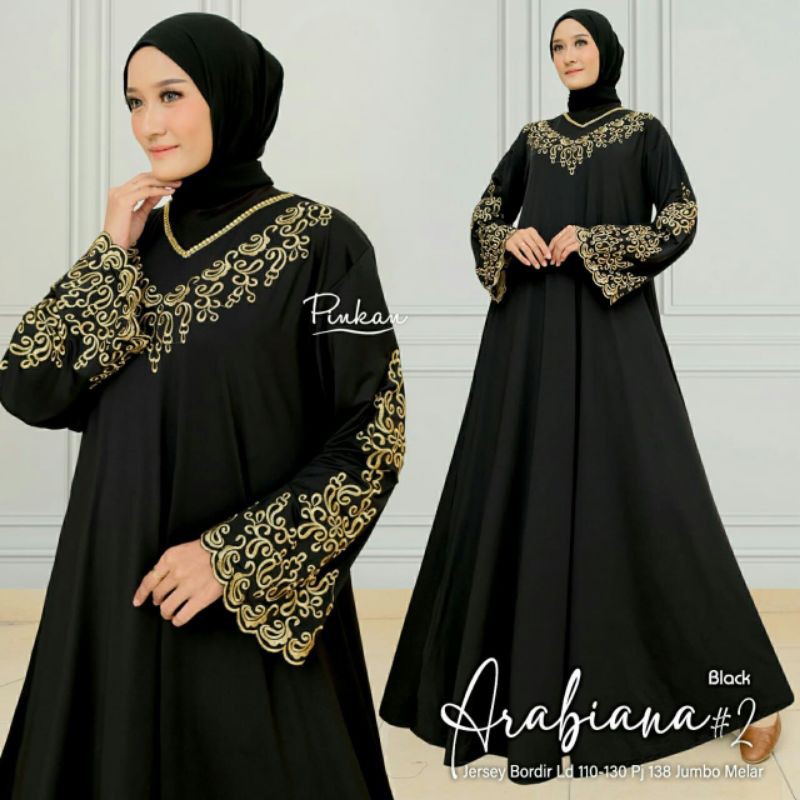 Arabiana#2 gamis Pinkan hijab fashion original terbaru gamis modern KEKINIAN