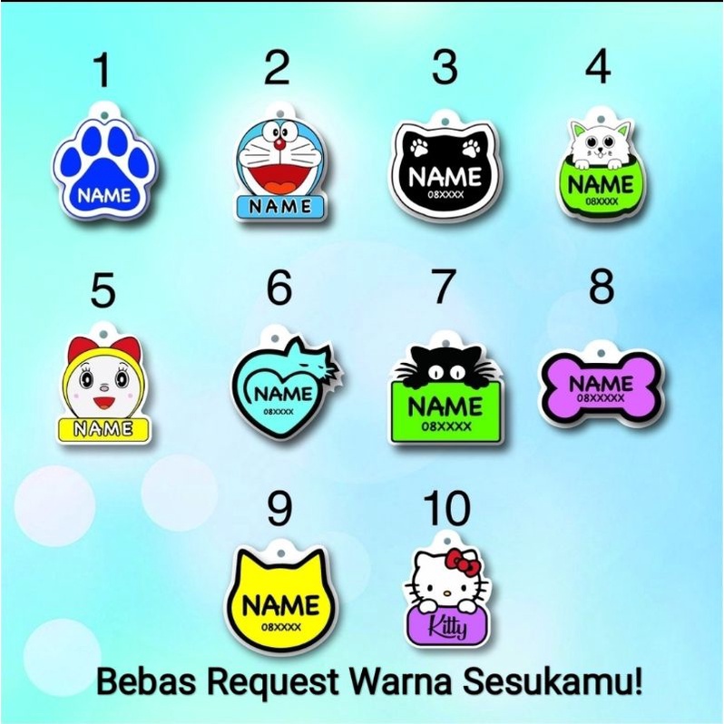 Kalung Kucing Nama Custom KARAKTER