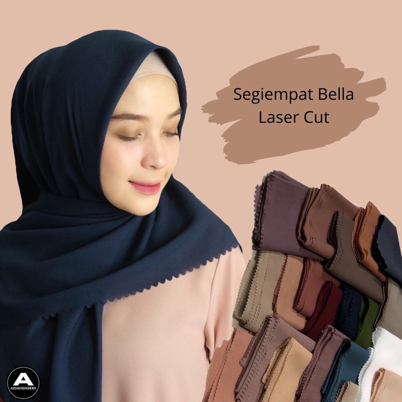 Kerudung Segi Empat Bella Square Laser Cut Part 1