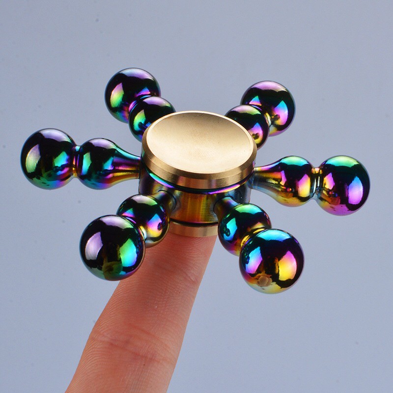 Spinner Fidget / Fidget Spinner Metal Rainbow Stir Kapal Laut
